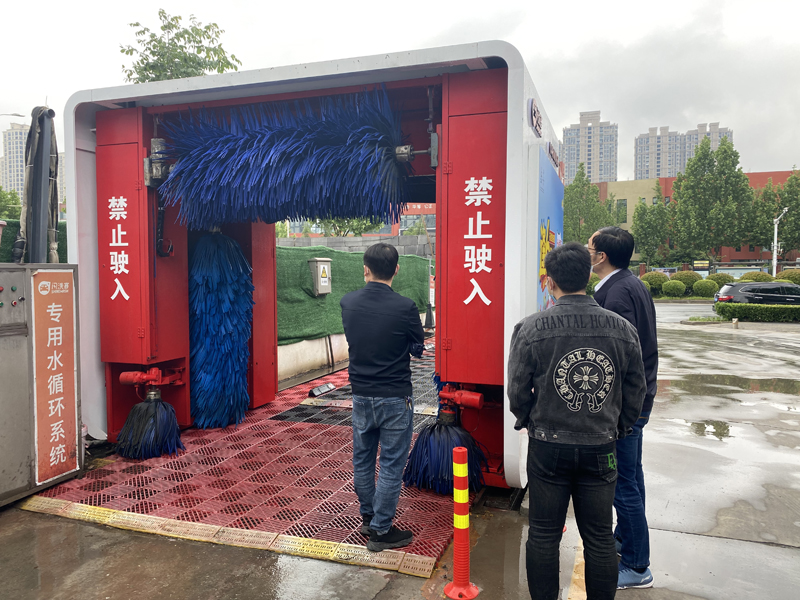 Rollover car wash system installation in gas station