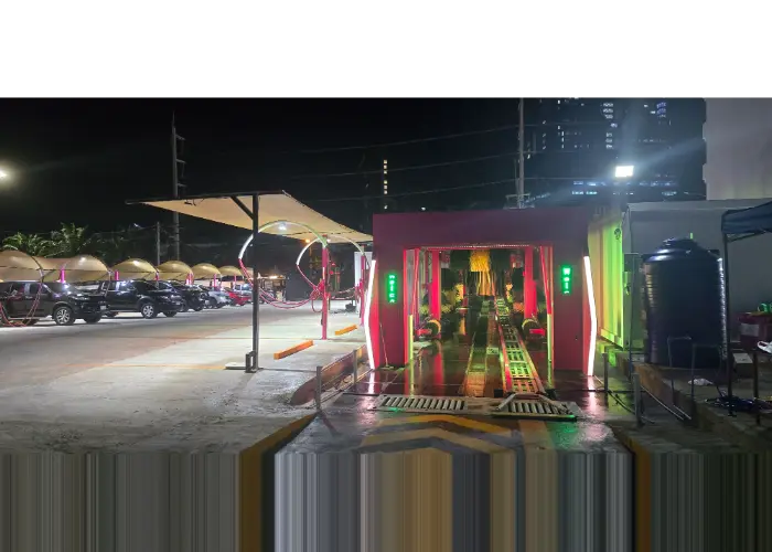 Thailand’s Customized Tunnel Car Wash System 4 Cars Washed Simultaneously with Full-Site Design