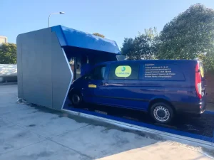 The S9 rollover car wash machine for Shinewash Albanian customer has been successfully installed